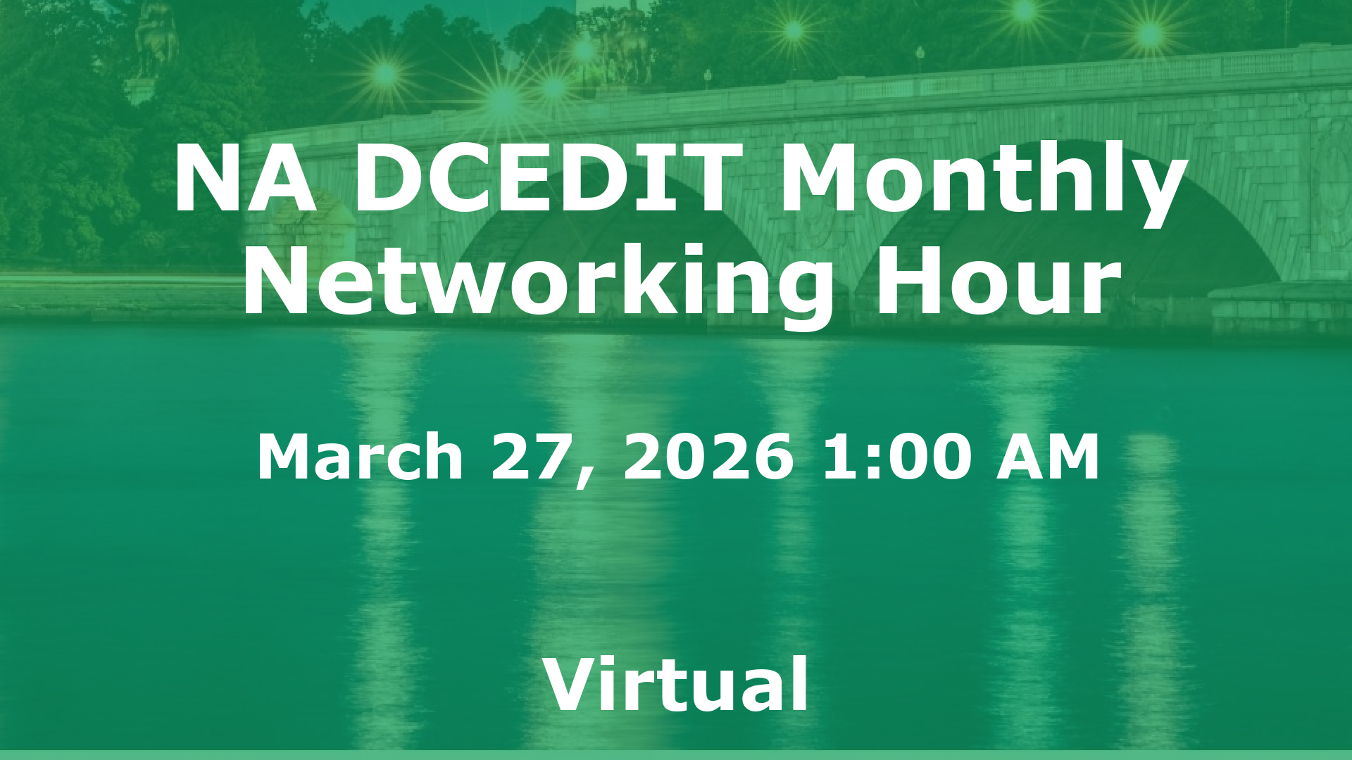 NA DCEDIT Monthly Networking Hour event image